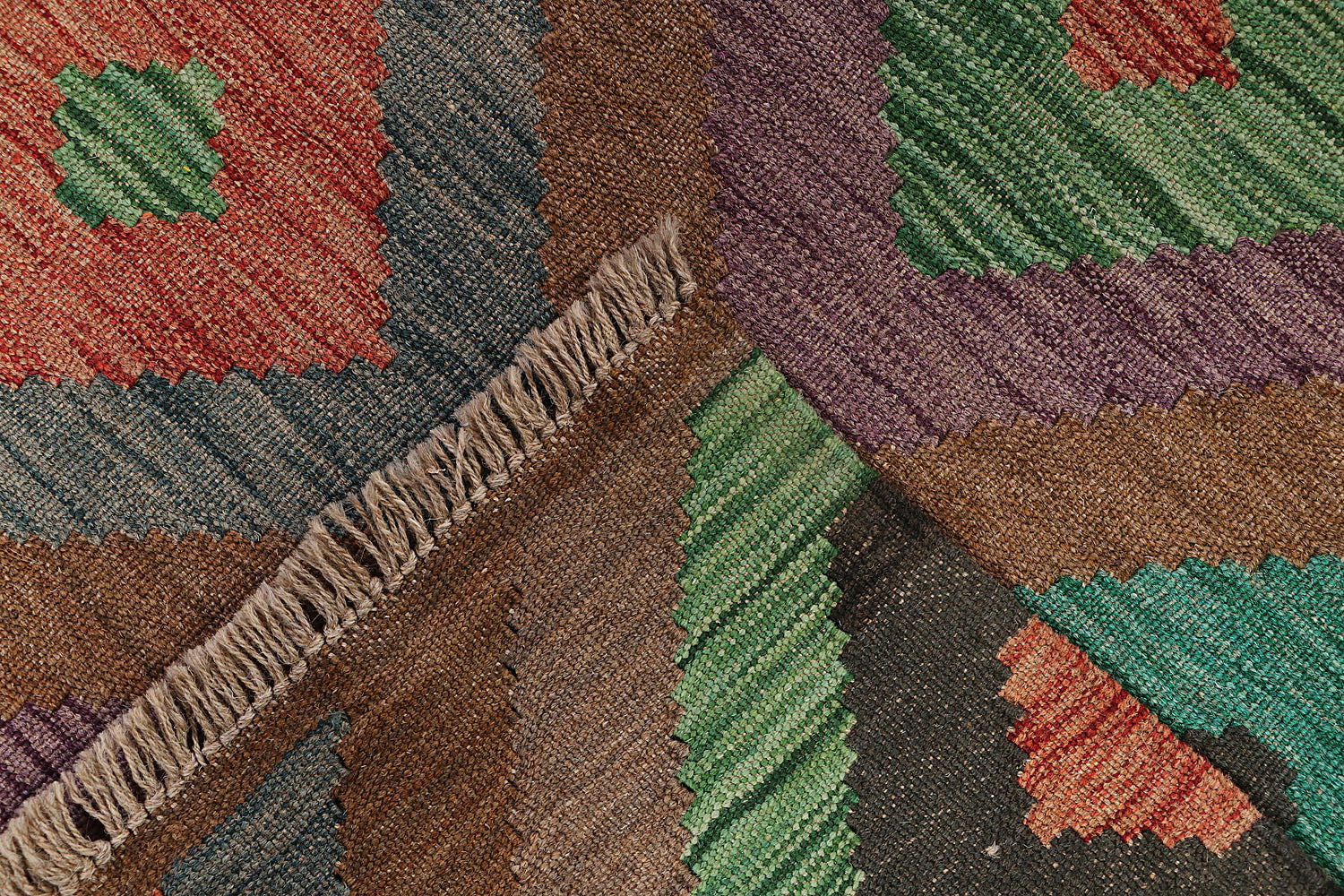 5' 6" X 8'  Multy Handmade Veggie Dye Kilim Rug Rectangular