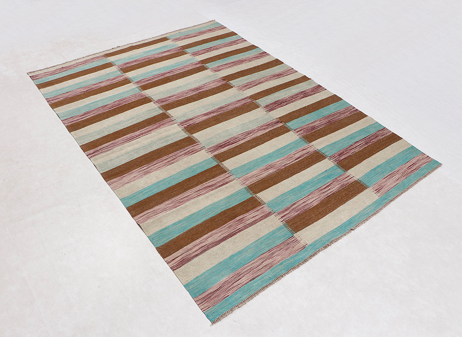 5' 6" X 8'  Multy Handmade Veggie Dye Kilim Rug Rectangular