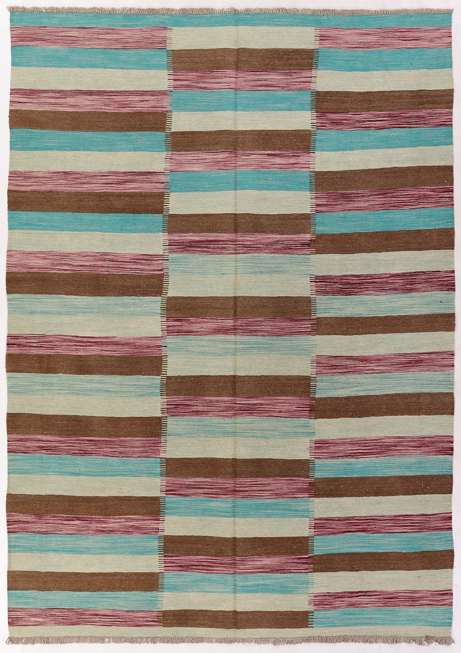 5' 6" X 8'  Multy Handmade Veggie Dye Kilim Rug Rectangular