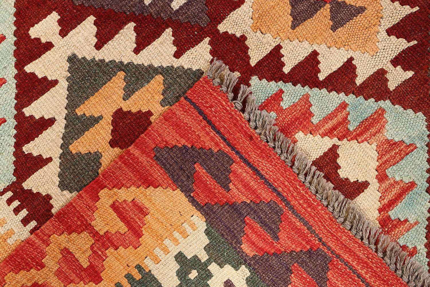 5' 6" X 8'  Multy Handmade Veggie Dye Kilim Rug Rectangular