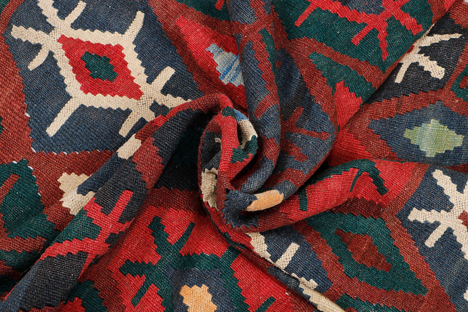 6' 6"X 10'  Multy Handmade Veggie Dye Kilim Rug Rectangular