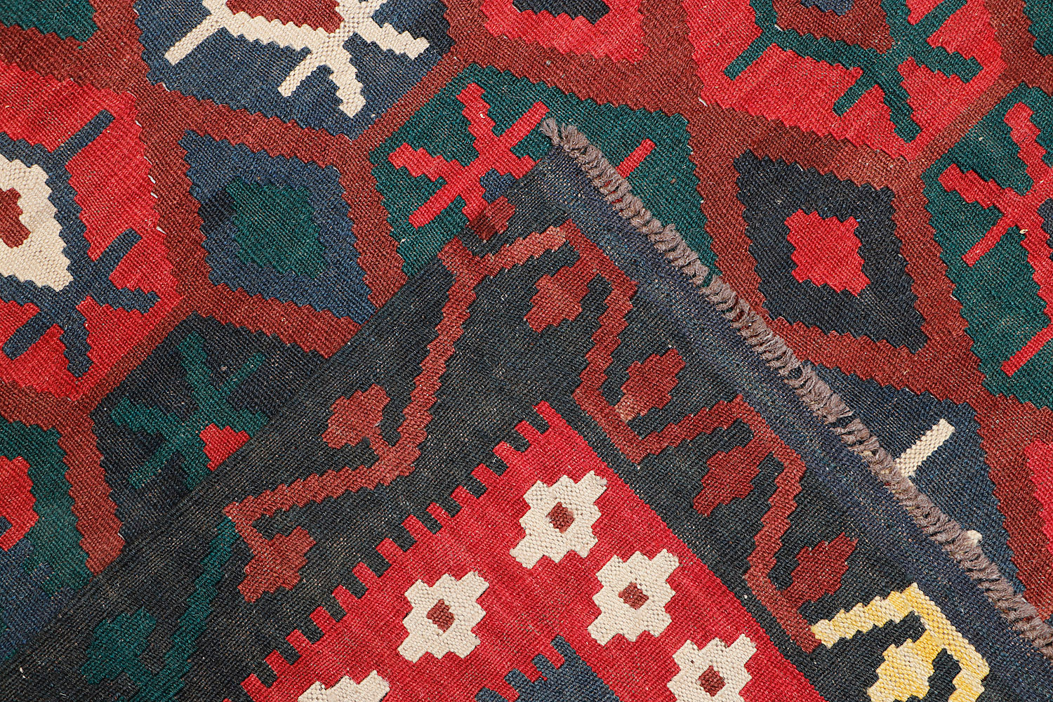 6' 6"X 10'  Multy Handmade Veggie Dye Kilim Rug Rectangular