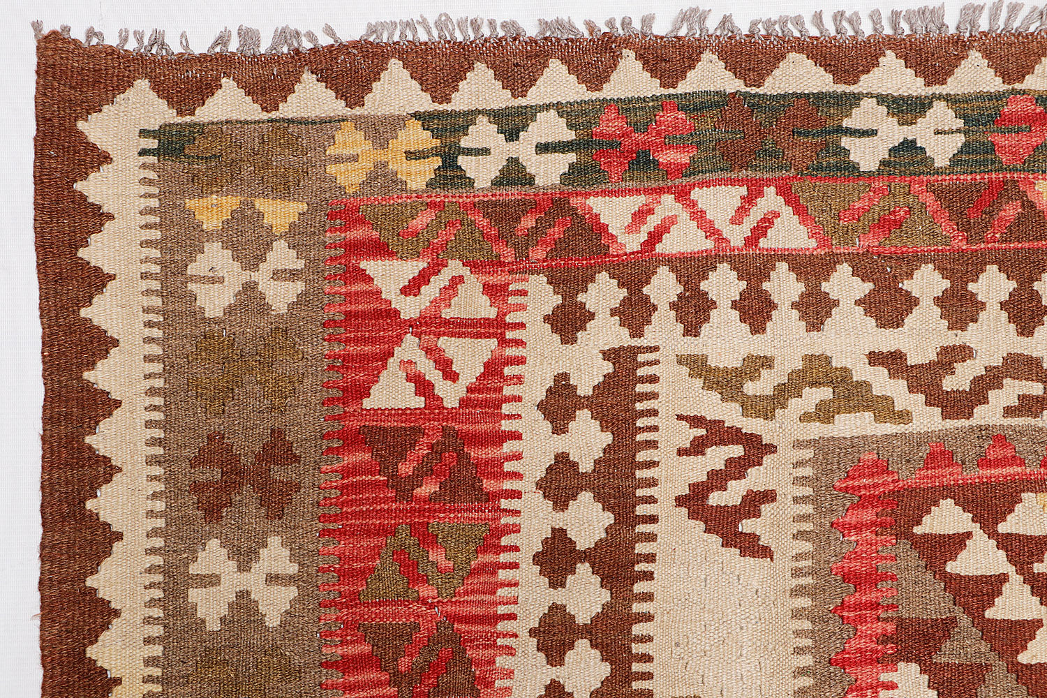 6' 6"X 10'  Multy Handmade Veggie Dye Kilim Rug Rectangular