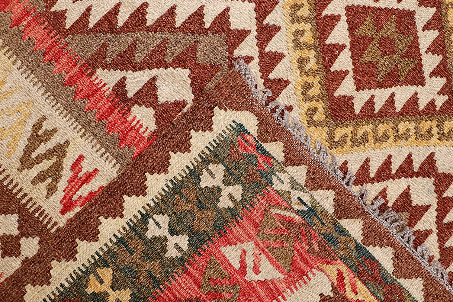 6' 6"X 10'  Multy Handmade Veggie Dye Kilim Rug Rectangular