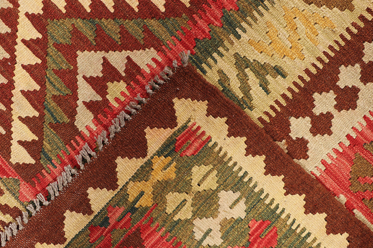 6' 6"X 10'  Multy Handmade Veggie Dye Kilim Rug Rectangular