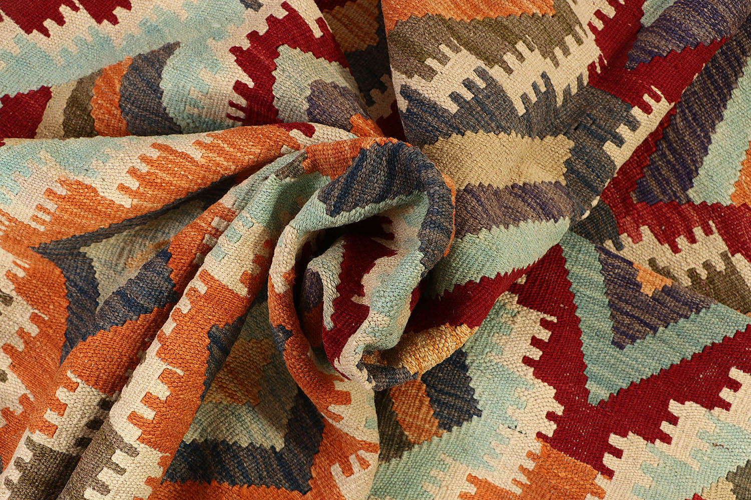 6' 6"X 10'  Multy Handmade Veggie Dye Kilim Rug Rectangular