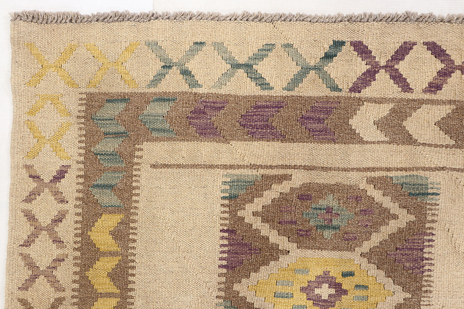 6' 6"X 10'  Multy Handmade Veggie Dye Kilim Rug Rectangular