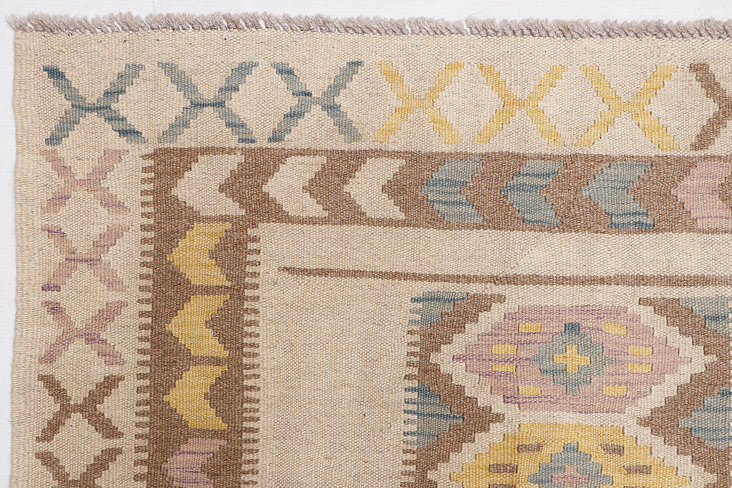 6' 6"X 10'  Multy Handmade Veggie Dye Kilim Rug Rectangular