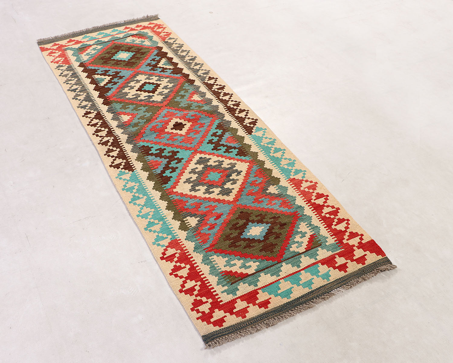 Multy Handmade Veggie Dye Kilim Rug Runner