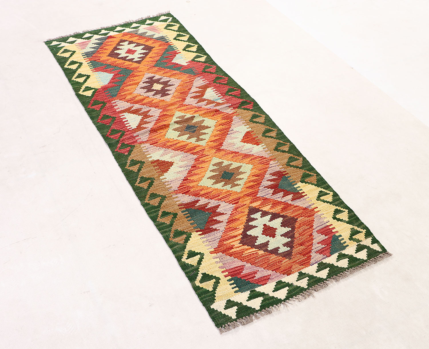 Multy Handmade Veggie Dye Kilim Rug Runner