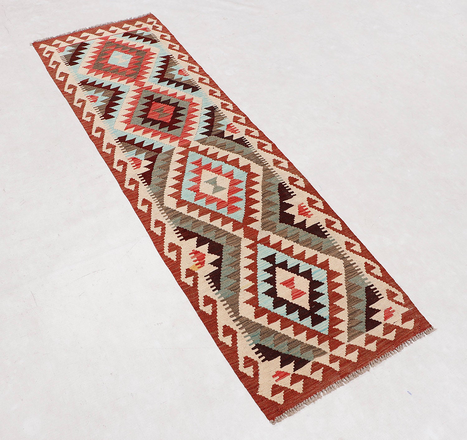 Multy Handmade Veggie Dye Kilim Rug Runner