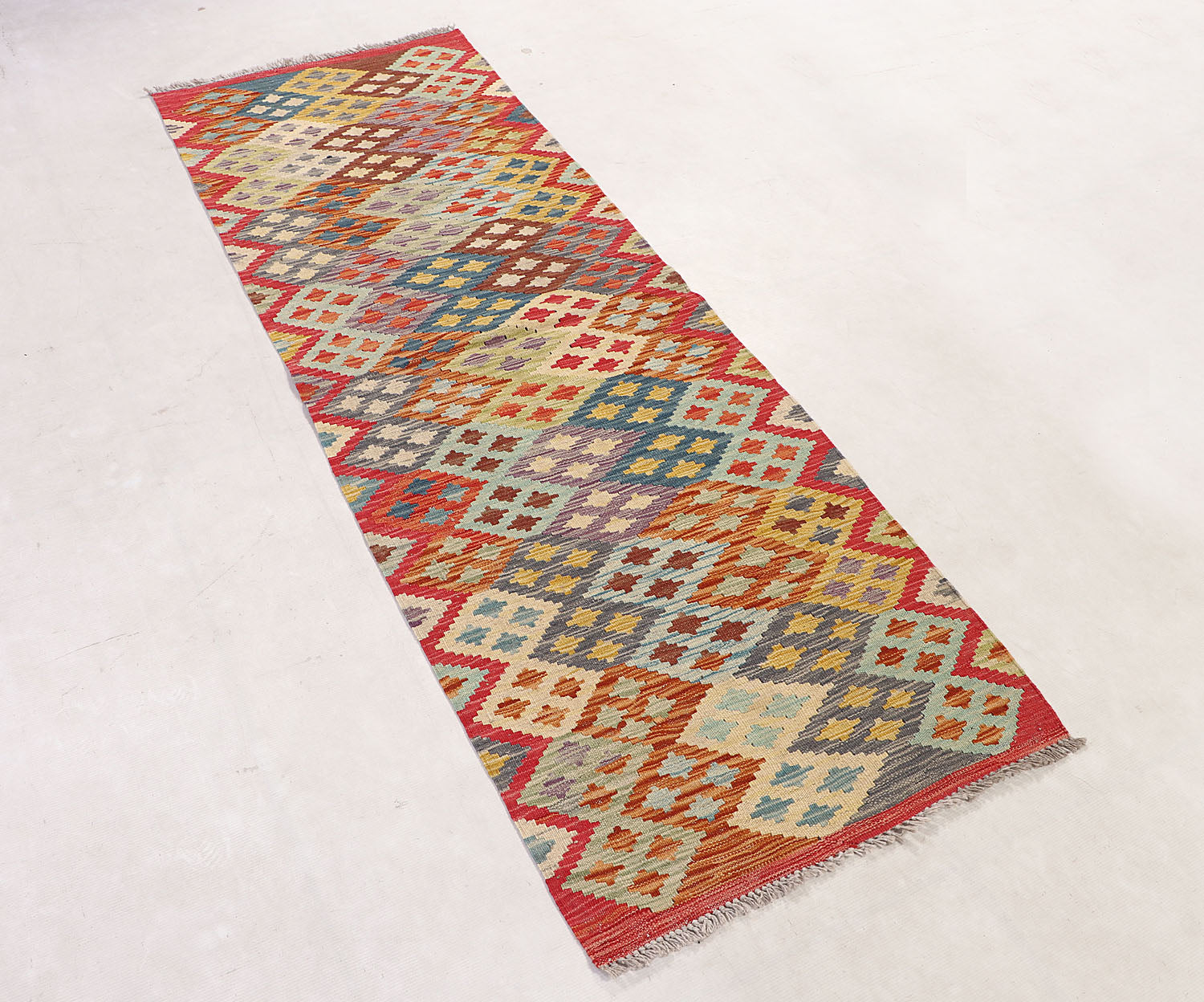 Multy Handmade Veggie Dye Kilim Rug Runner