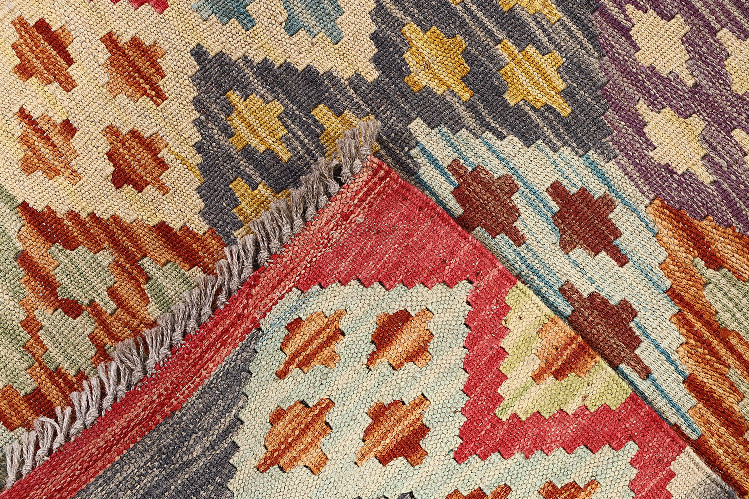 Multy Handmade Veggie Dye Kilim Rug Runner