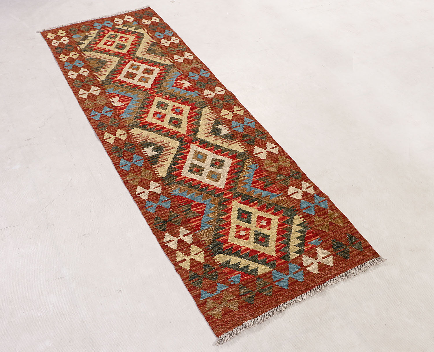 Multy Handmade Veggie Dye Kilim Rug Runner