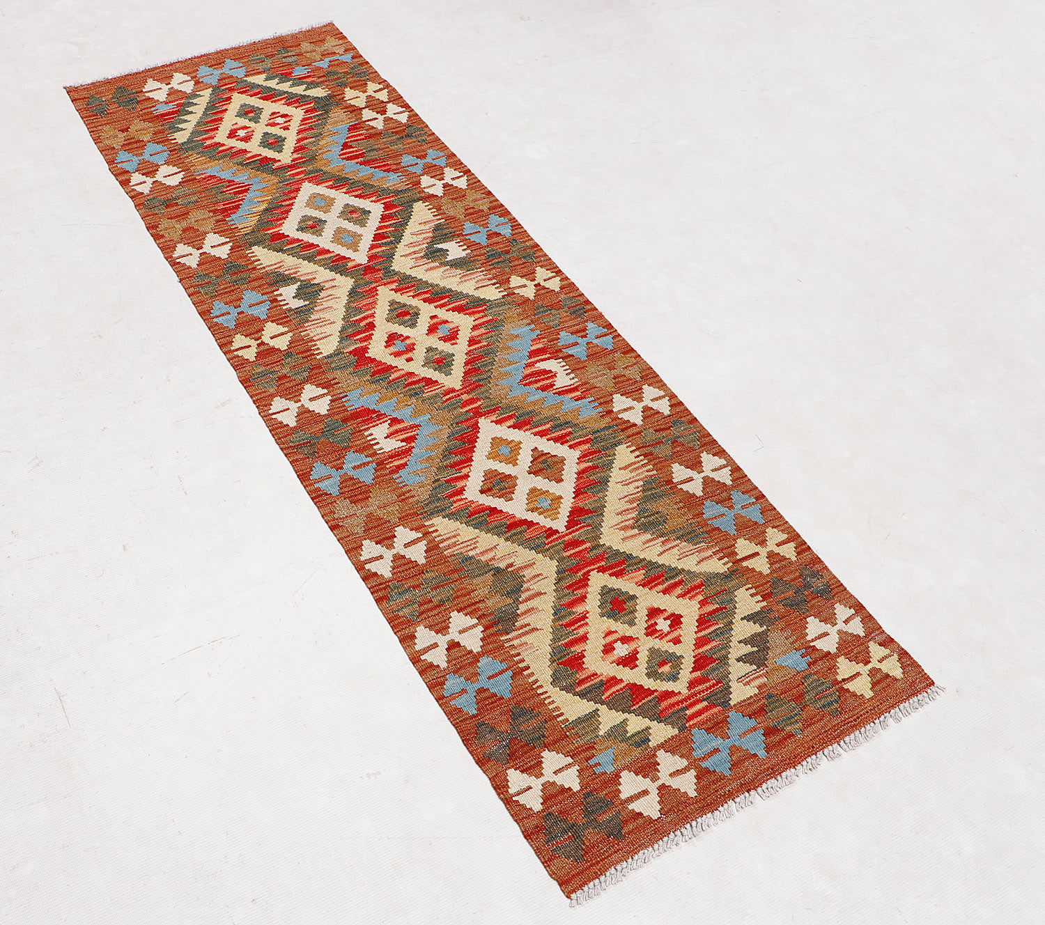 Multy Handmade Veggie Dye Kilim Rug Runner