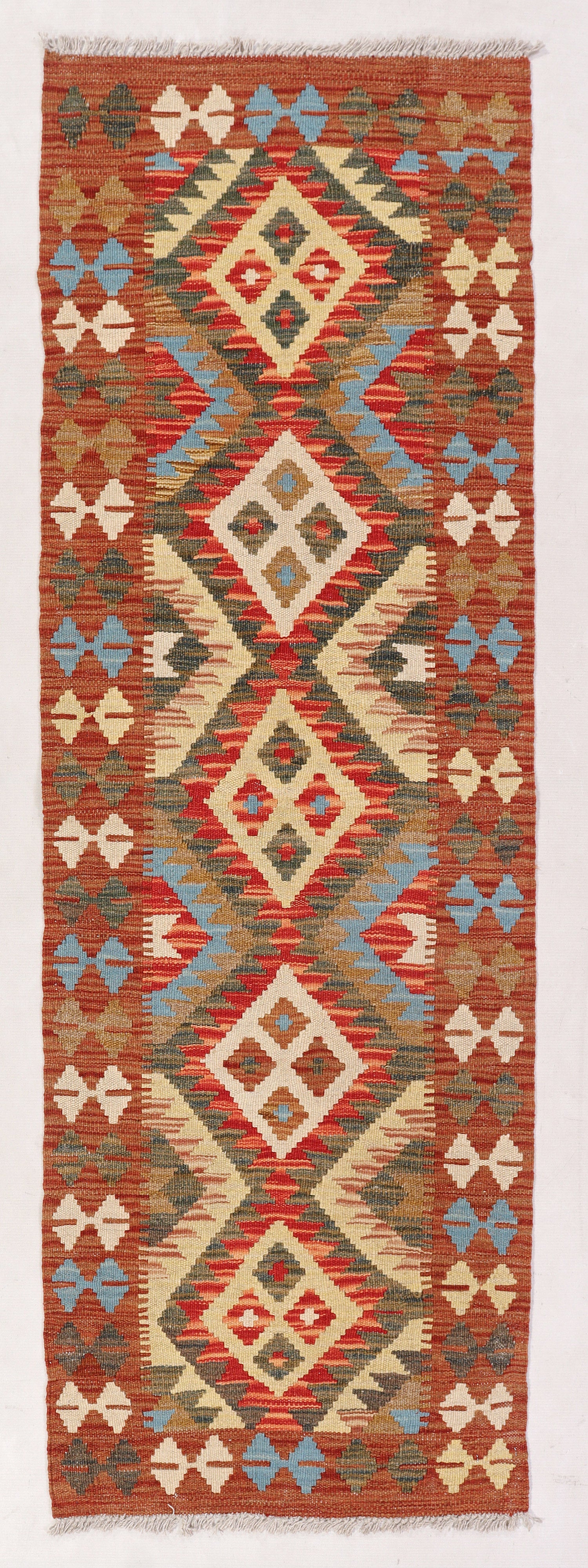 Multy Handmade Veggie Dye Kilim Rug Runner