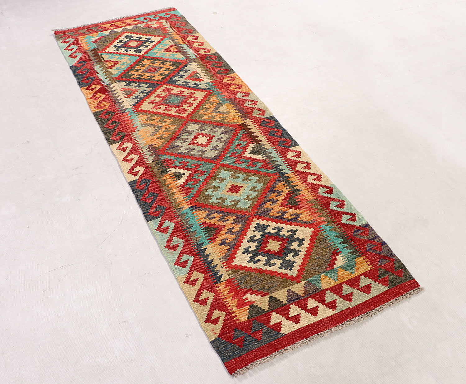 Multy Handmade Veggie Dye Kilim Rug Runner