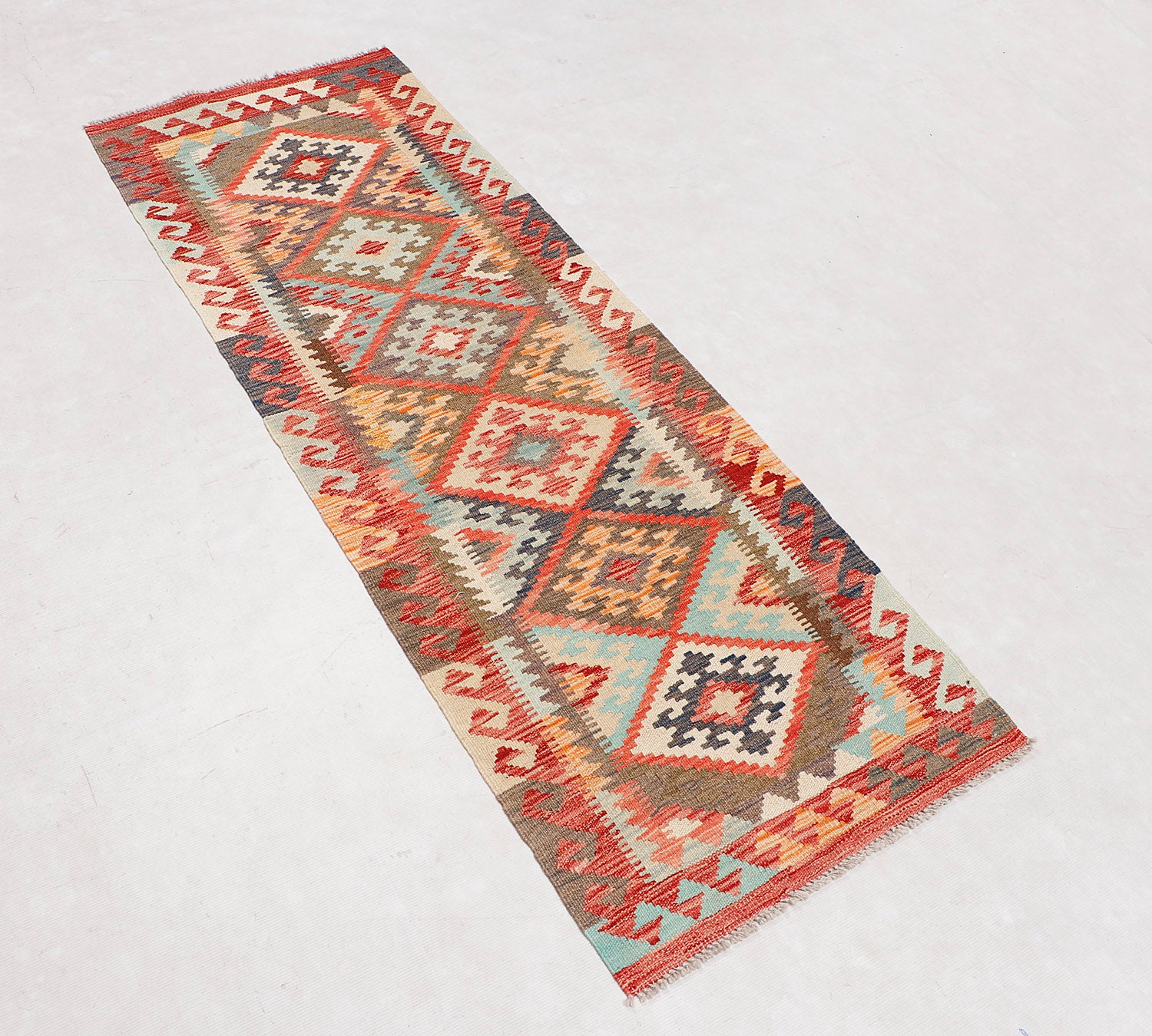 Multy Handmade Veggie Dye Kilim Rug Runner