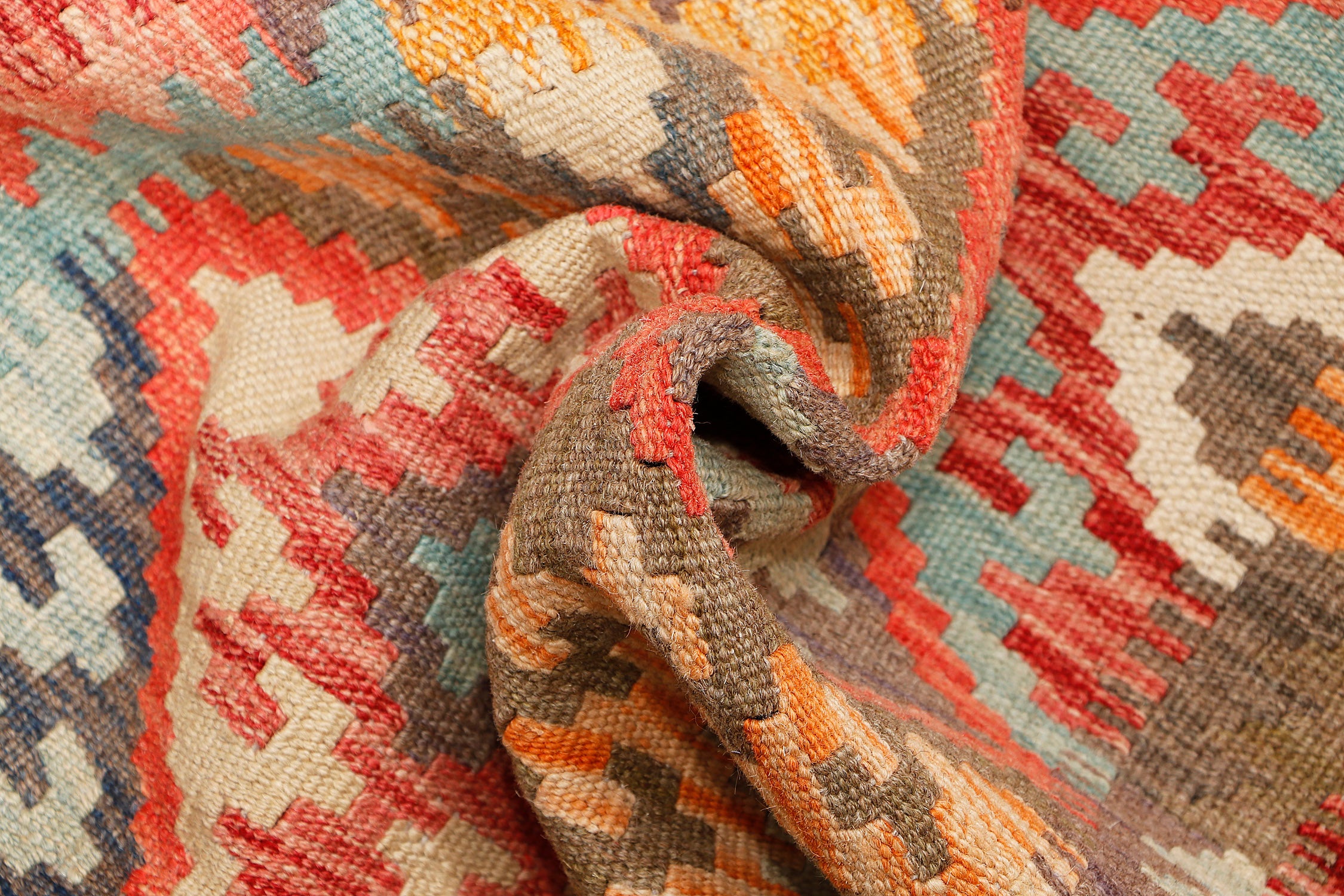 Multy Handmade Veggie Dye Kilim Rug Runner