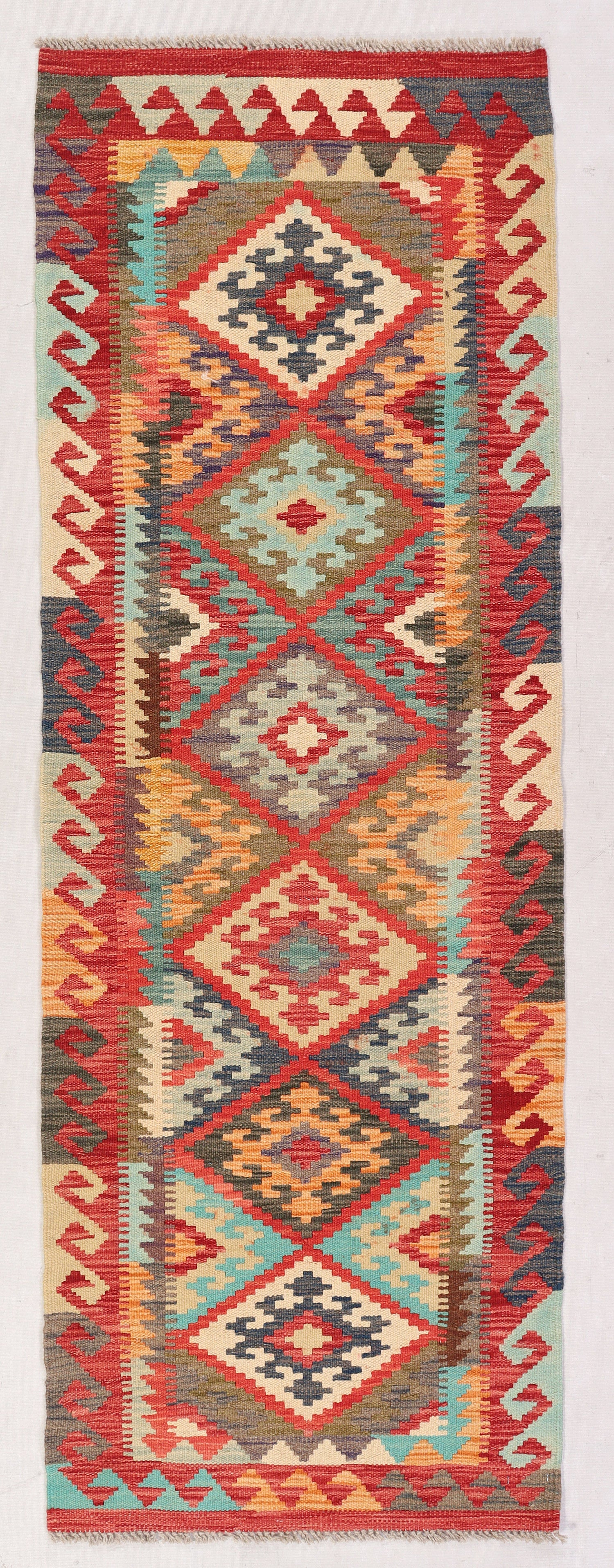 Multy Handmade Veggie Dye Kilim Rug Runner