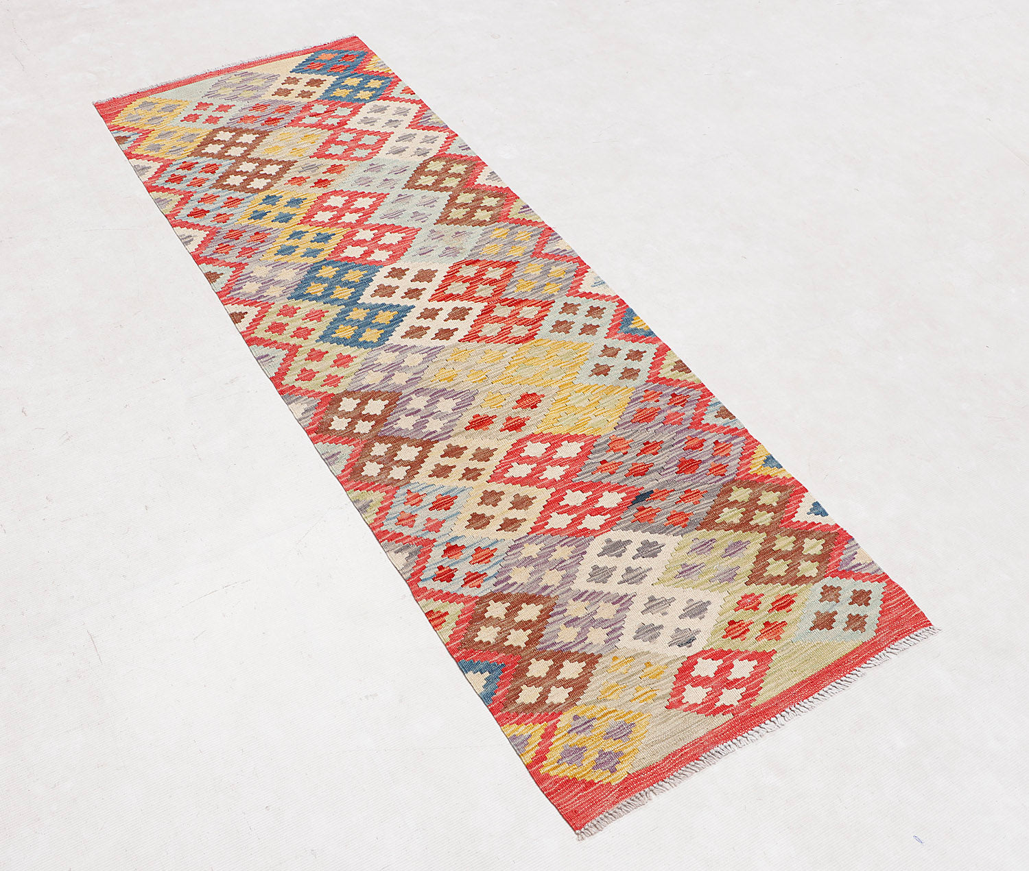 Multy Handmade Veggie Dye Kilim Rug Runner