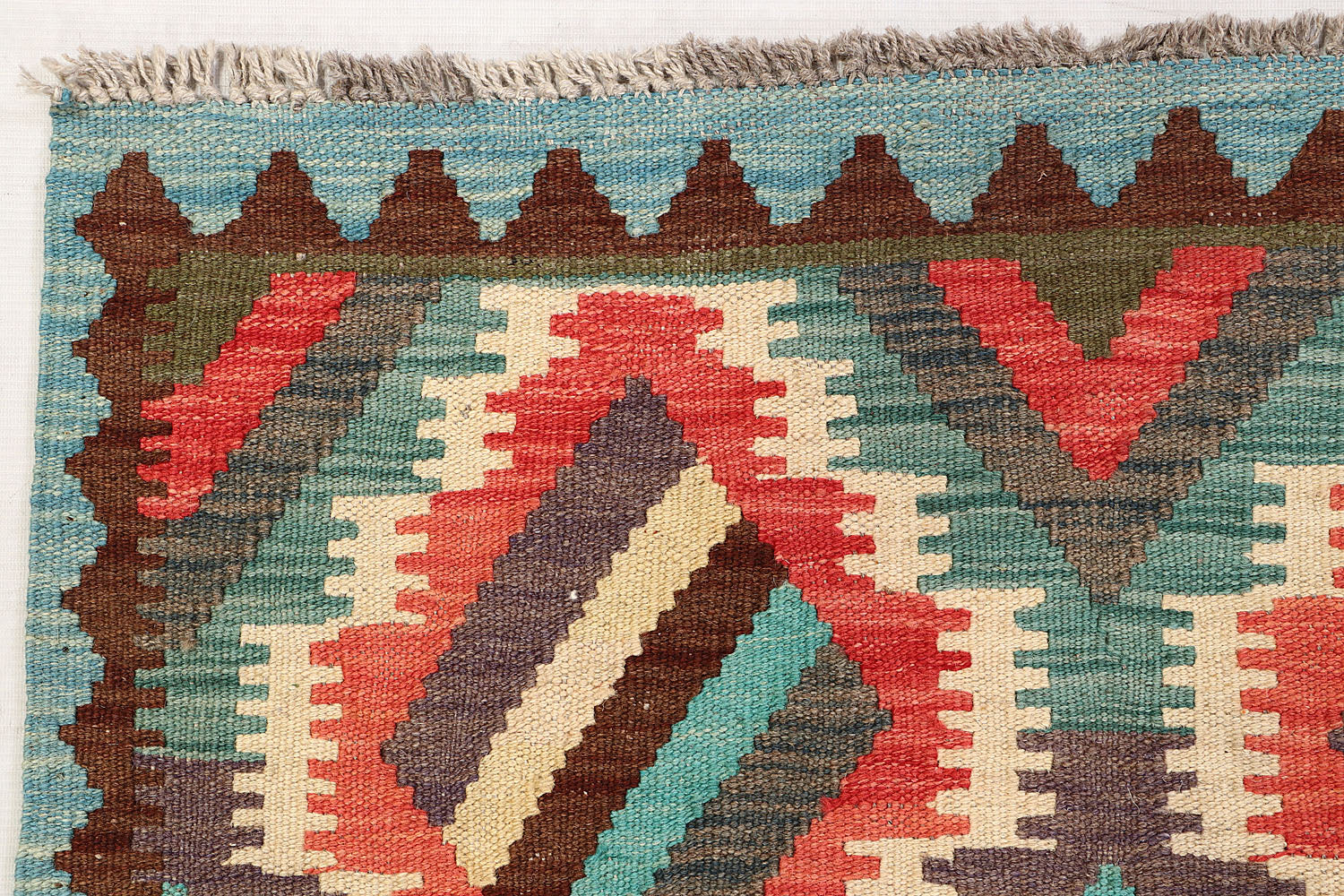 3' X 10'  Multy Handmade Veggie Dye Kilim Rug Runner
