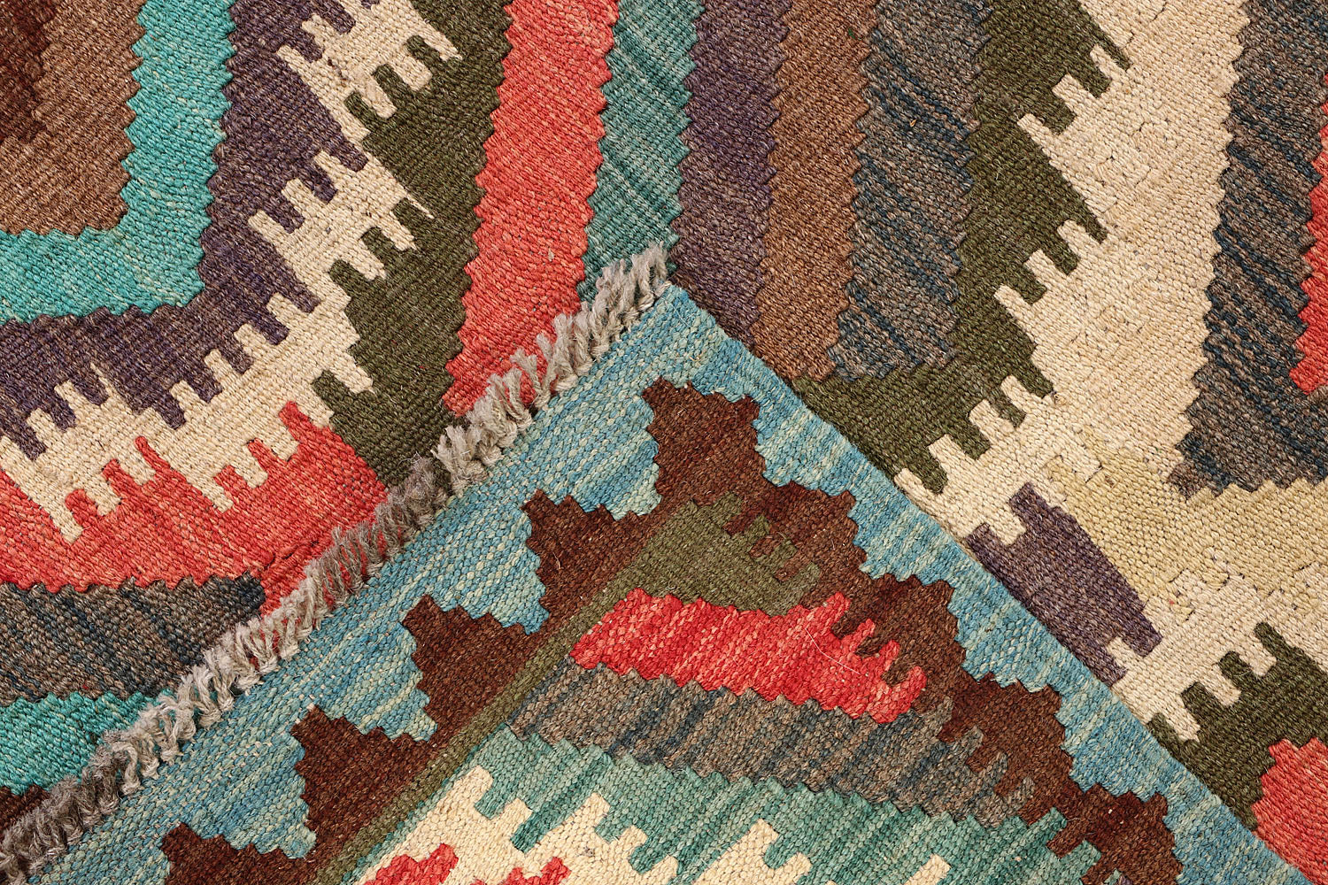 3' X 10'  Multy Handmade Veggie Dye Kilim Rug Runner