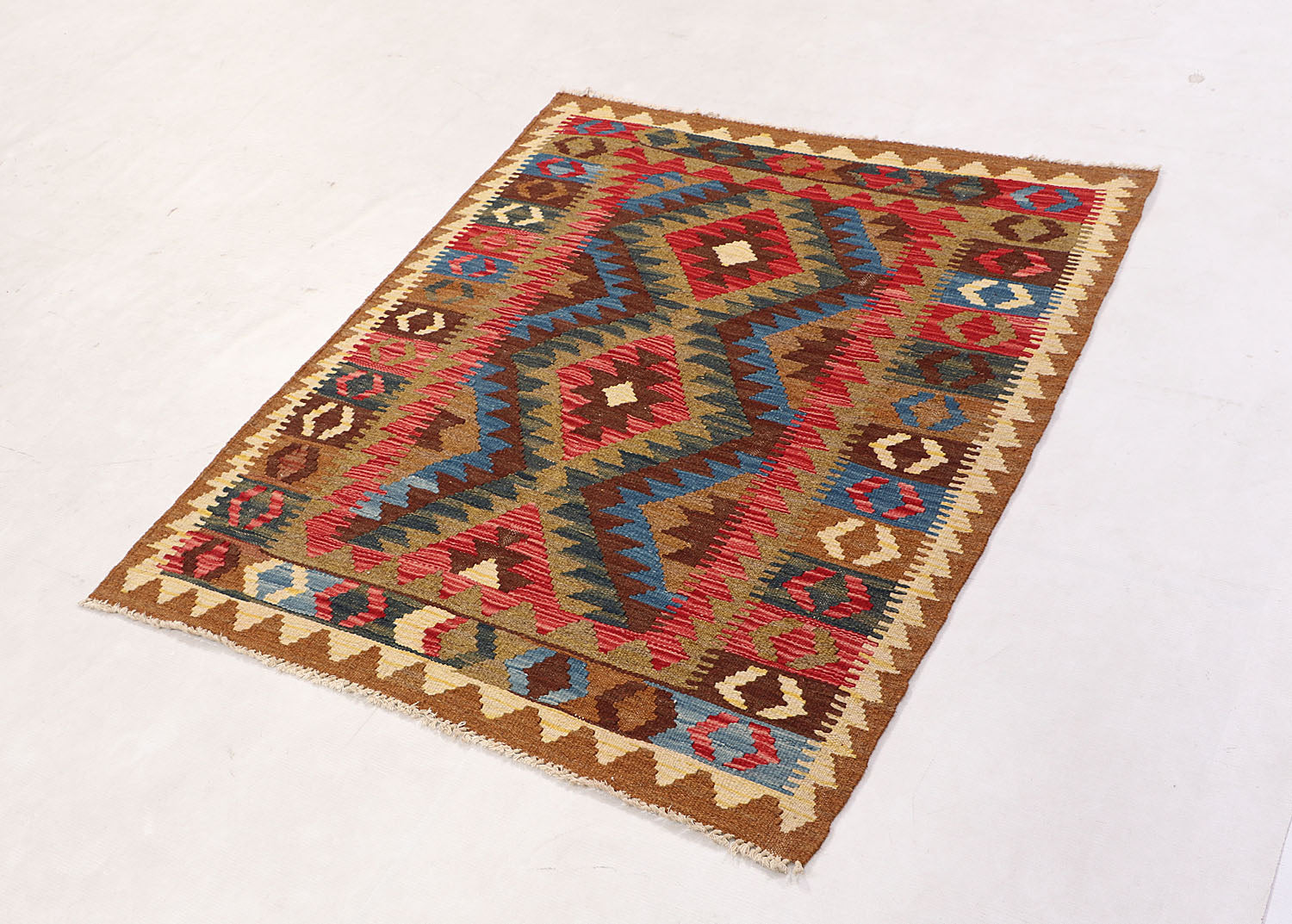 2' 6" x 4'  Multy Handmade Veggie Dye Kilim Rug Rectangular