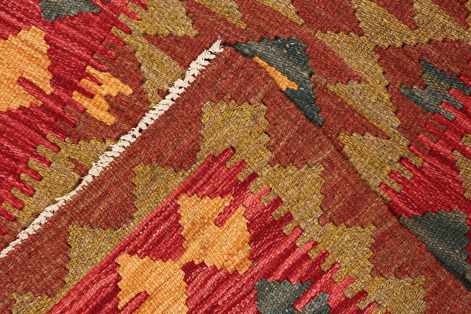 2' 6" x 4'  Multy Handmade Veggie Dye Kilim Rug Rectangular