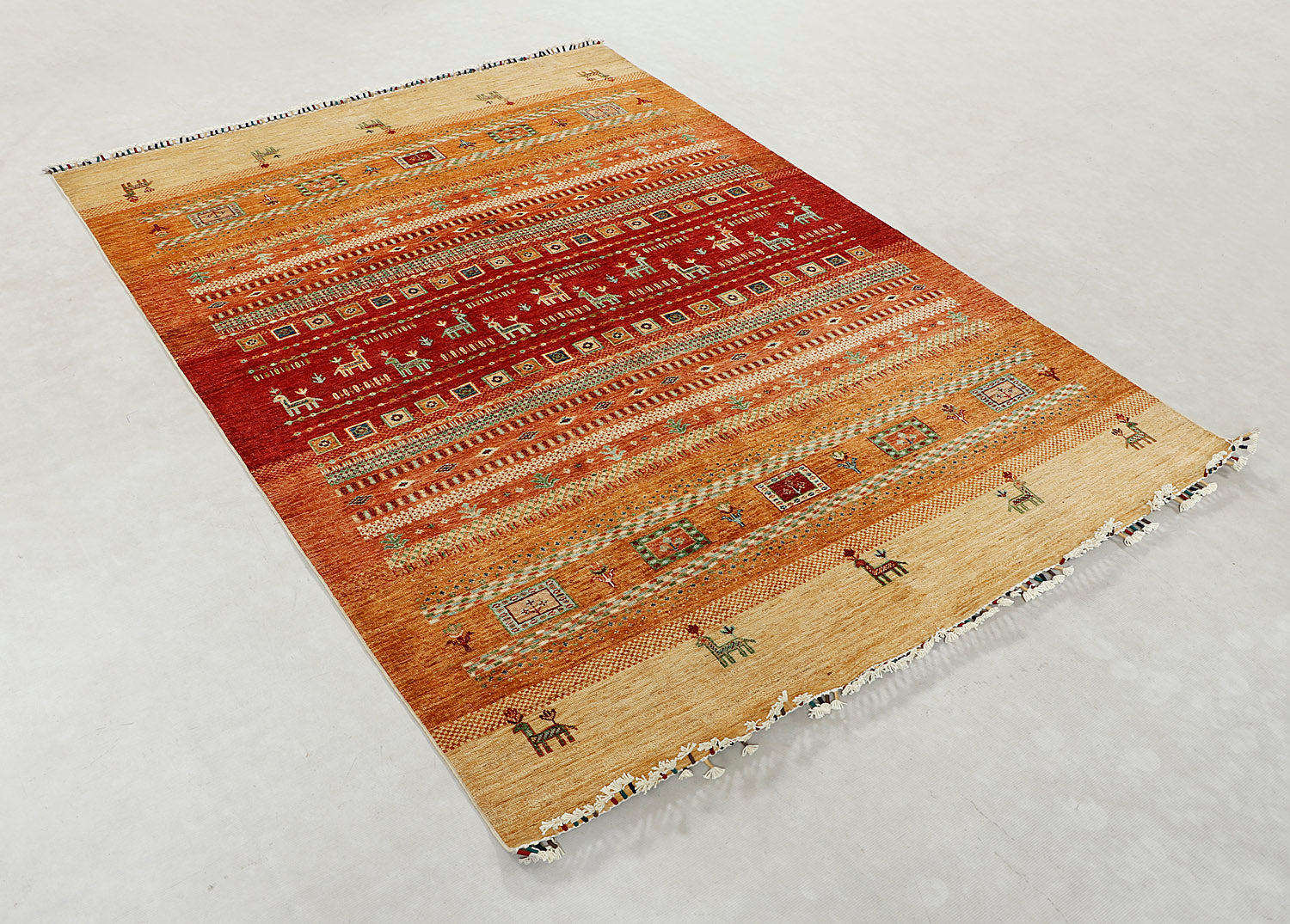 Loribaft Persian Hand Knotted Wool Runner Multicolor 2'6" x 8'