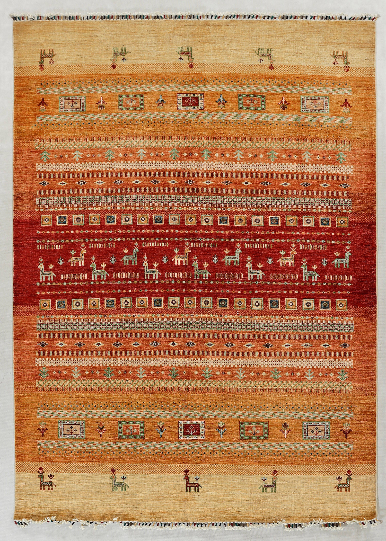 Loribaft Persian Hand Knotted Wool Runner Multicolor 2'6" x 8'