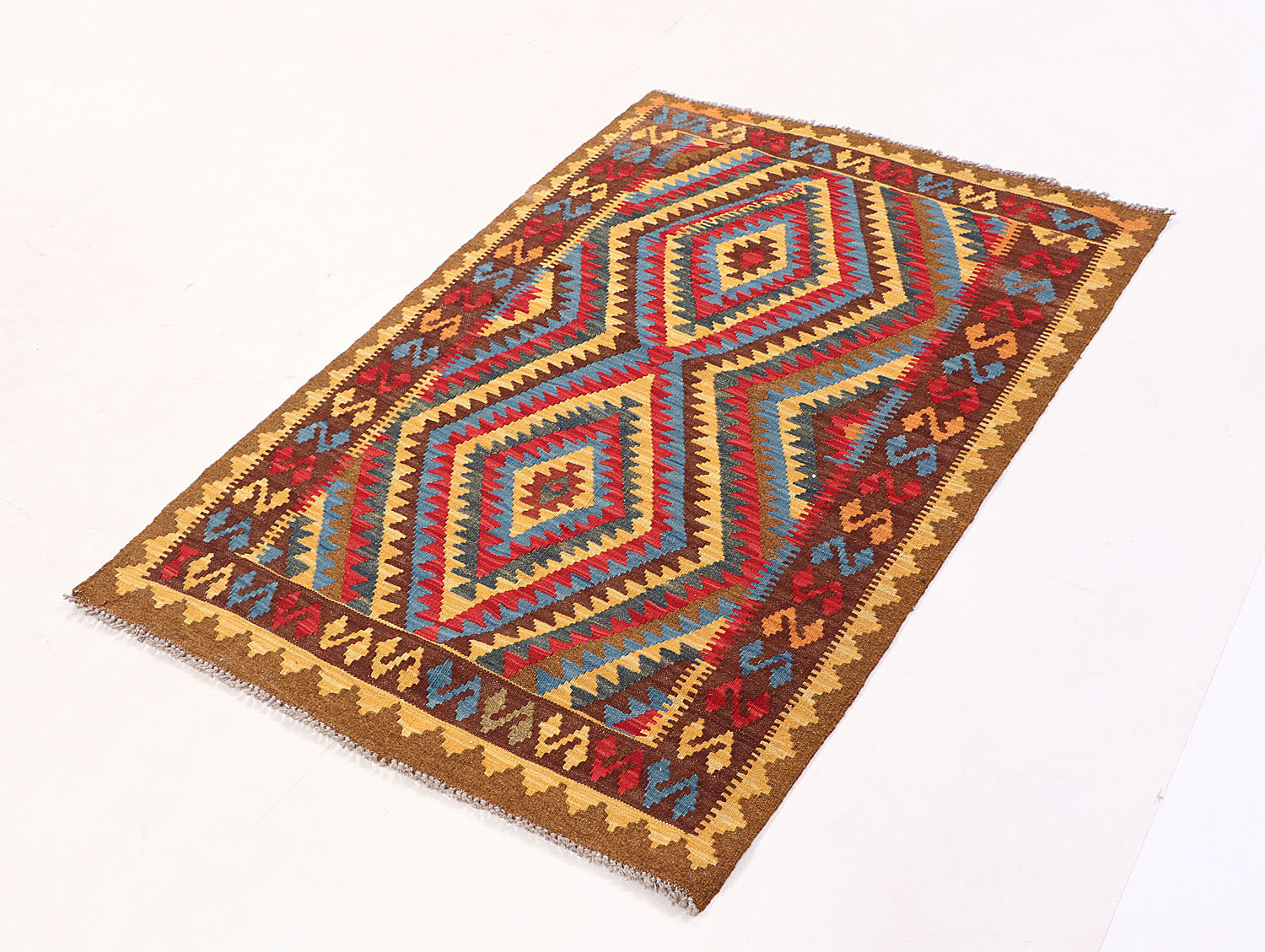3' X 5'  Multy Handmade Veggie Dye Kilim Rug Rectangular