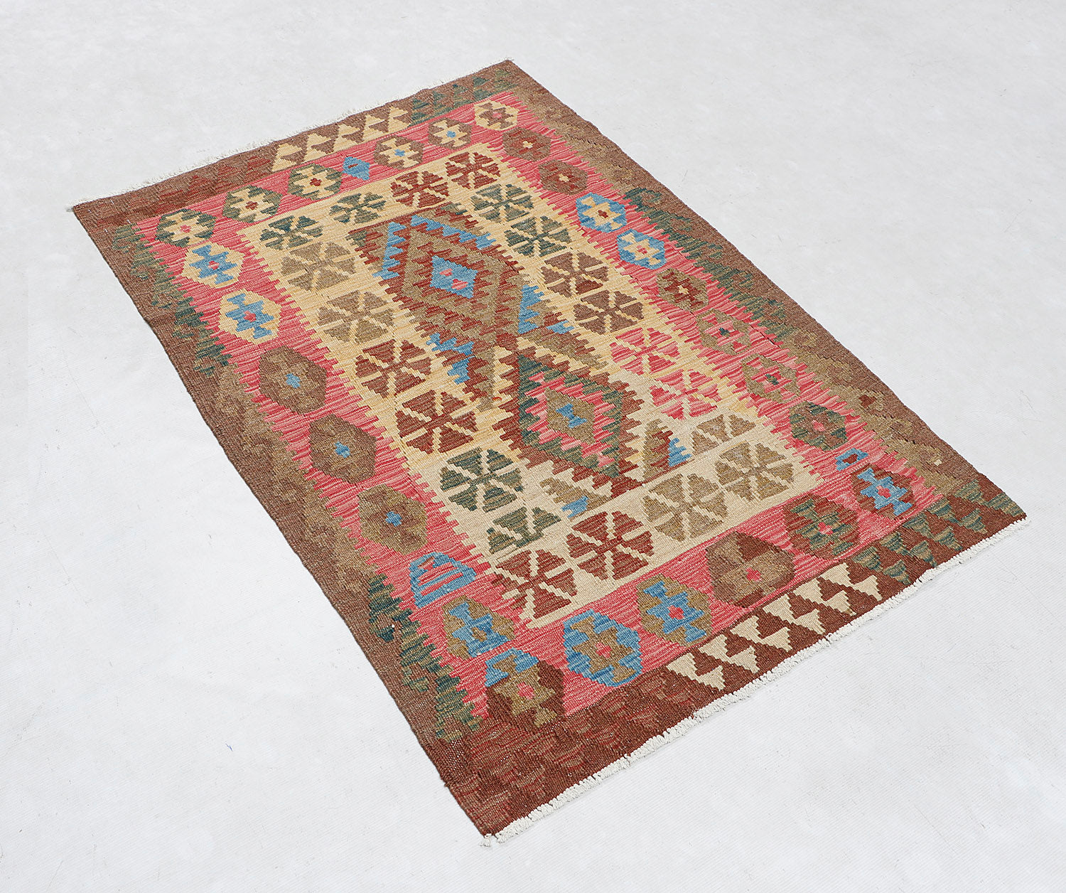 3' X 5'  Multy Handmade Veggie Dye Kilim Rug Rectangular