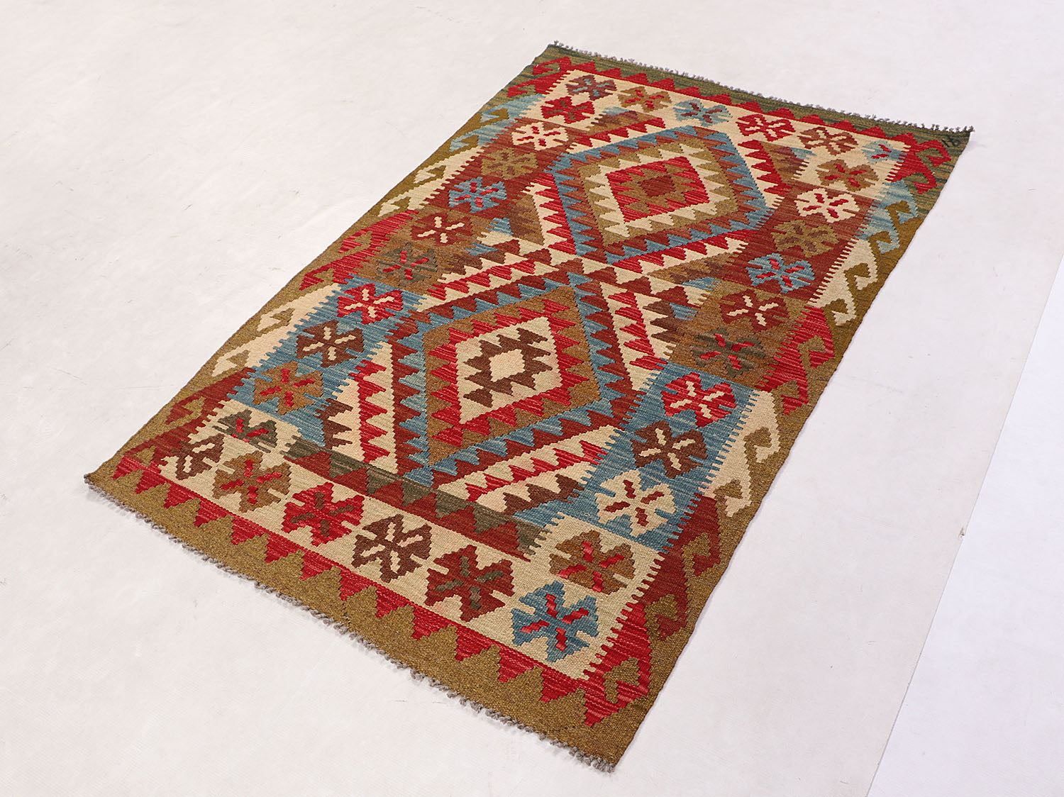 3' X 5'  Multy Handmade Veggie Dye Kilim Rug Rectangular