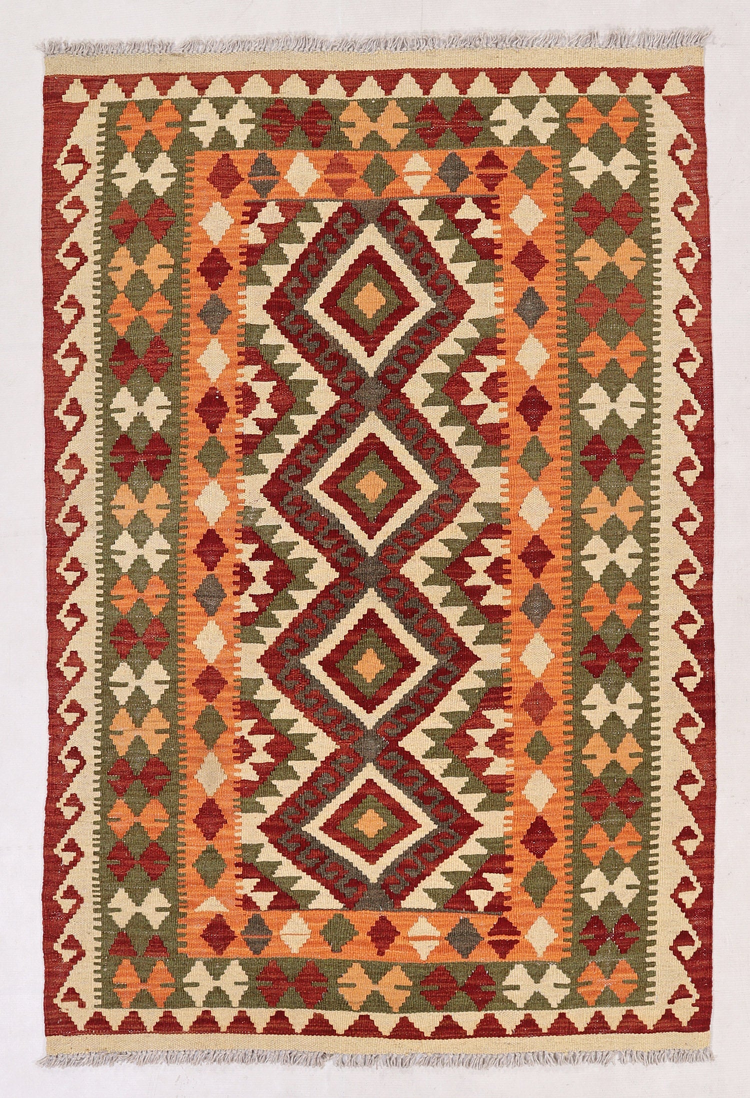 3' X 5'  Multy Handmade Veggie Dye Kilim Rug Rectangular