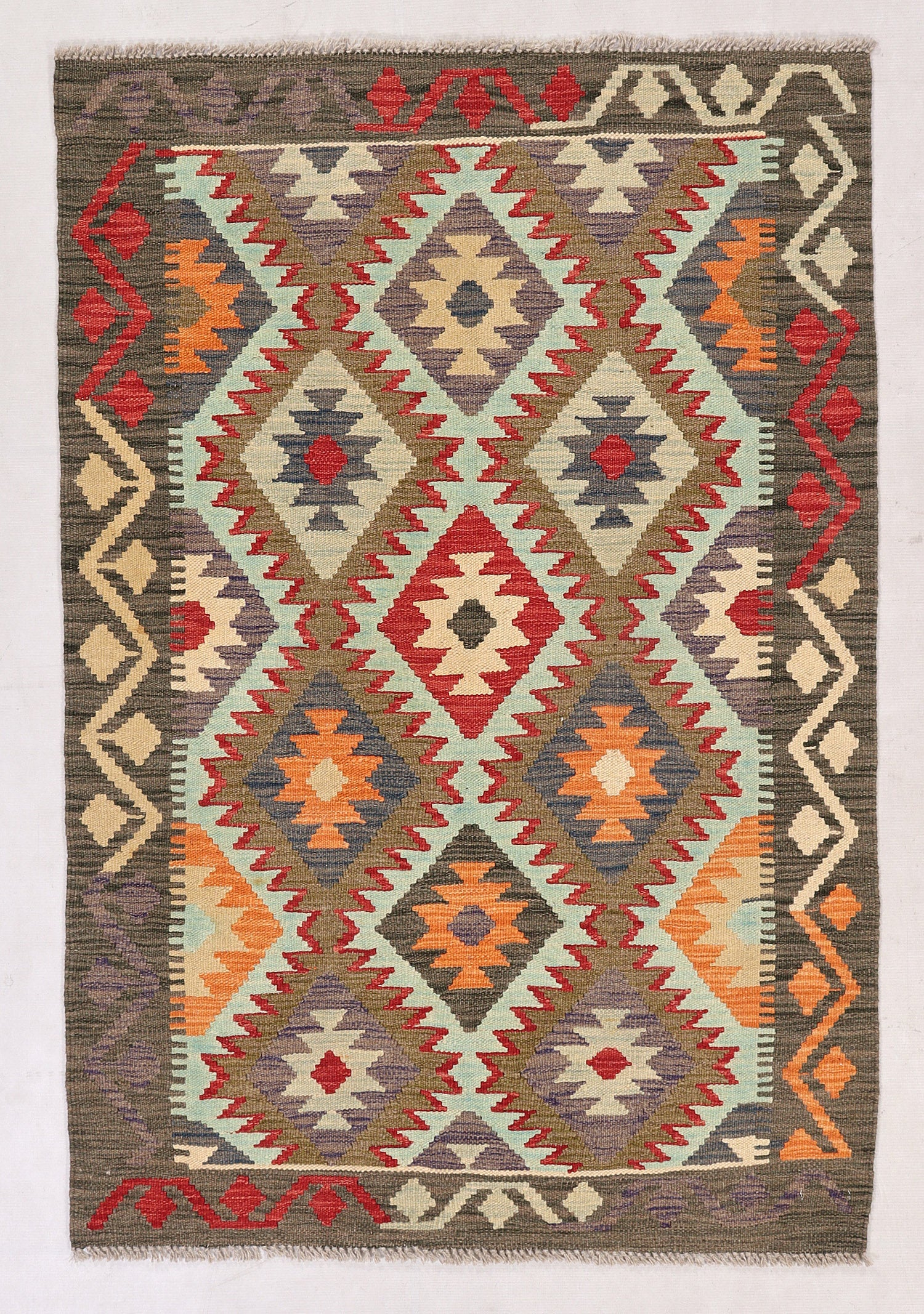 3' X 5'  Multy Handmade Veggie Dye Kilim Rug Rectangular