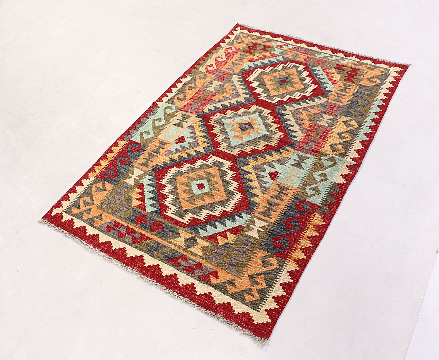 3' X 5'  Multy Handmade Veggie Dye Kilim Rug Rectangular