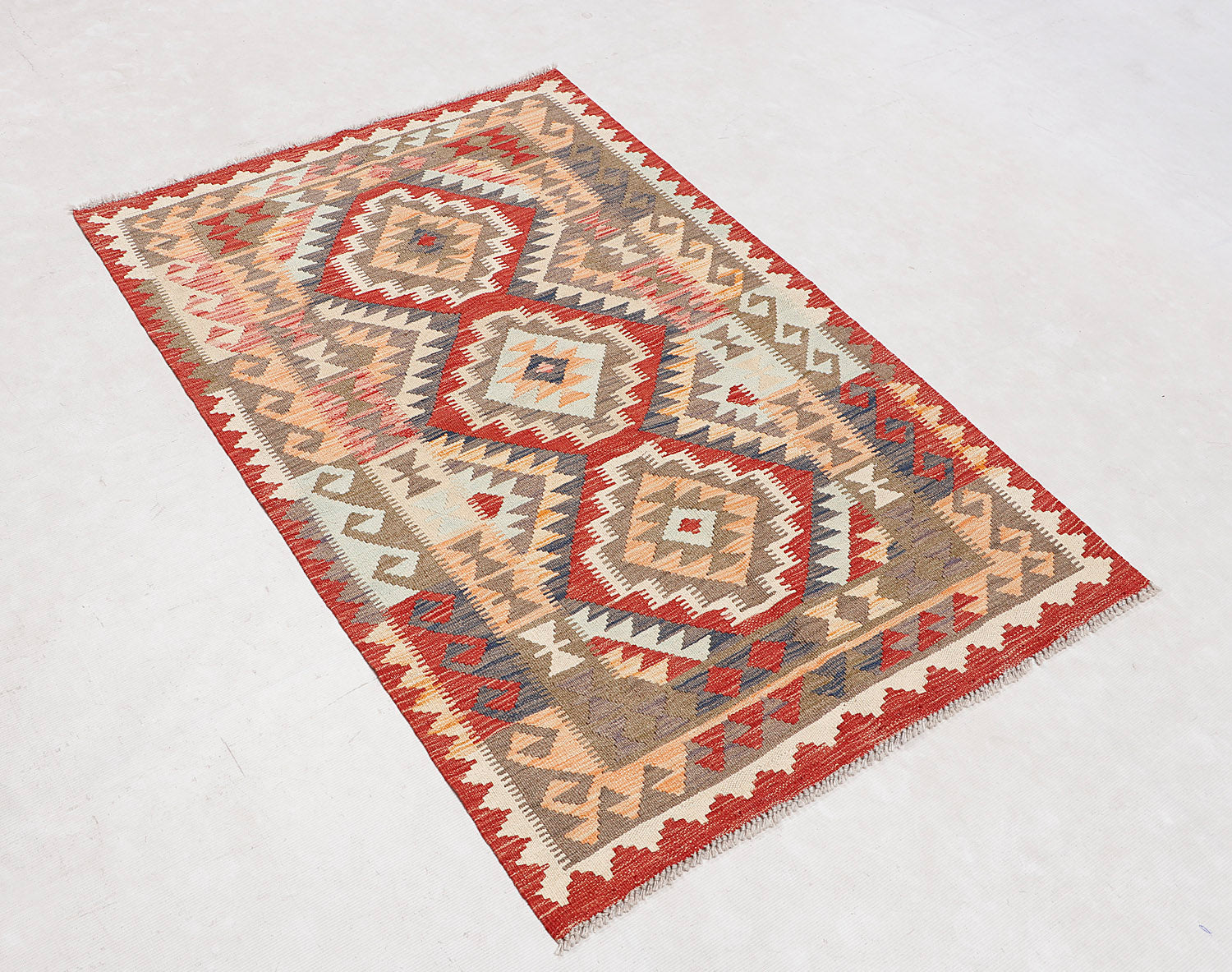 3' X 5'  Multy Handmade Veggie Dye Kilim Rug Rectangular