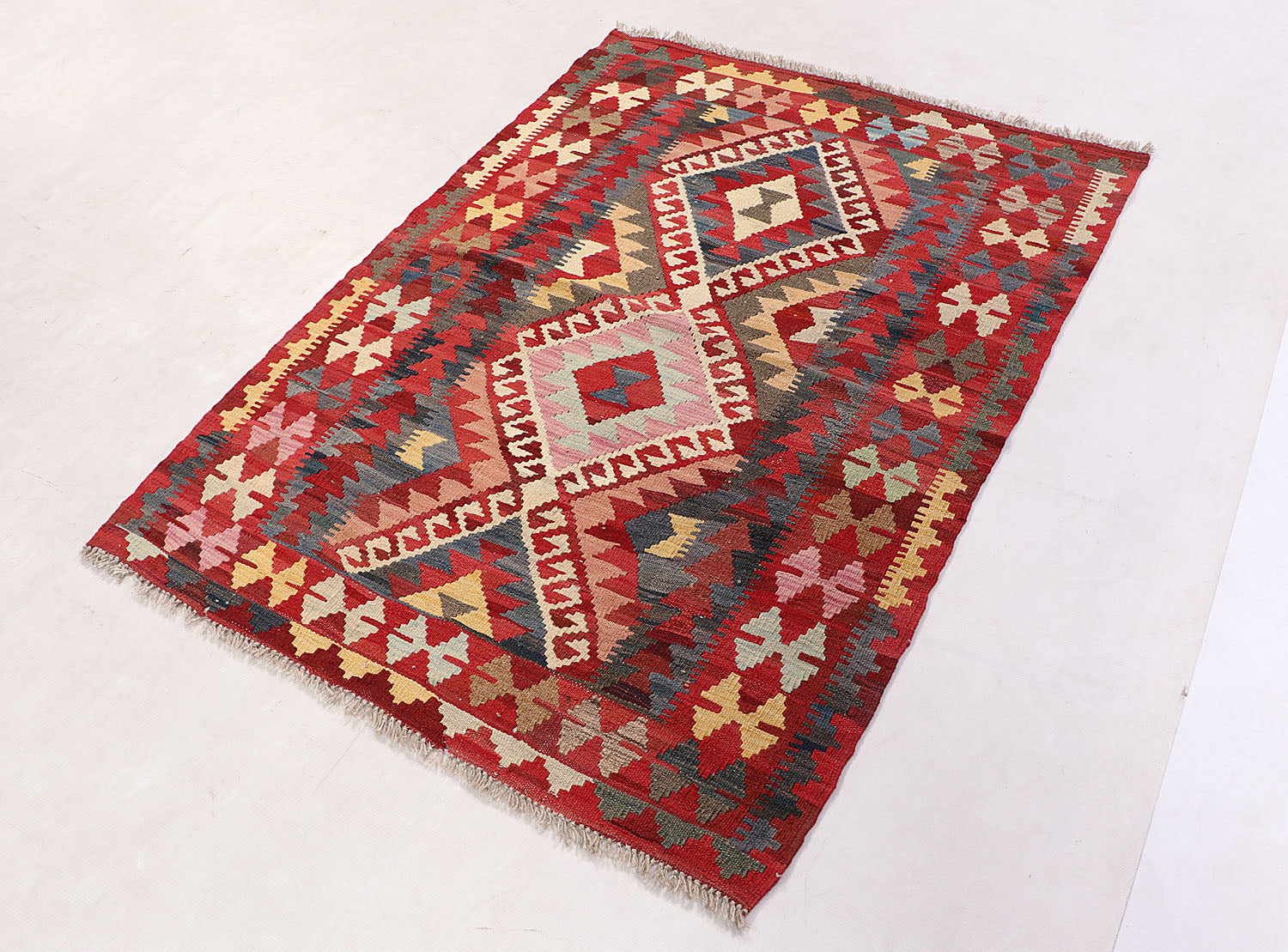 3' X 5'  Multy Handmade Veggie Dye Kilim Rug Rectangular