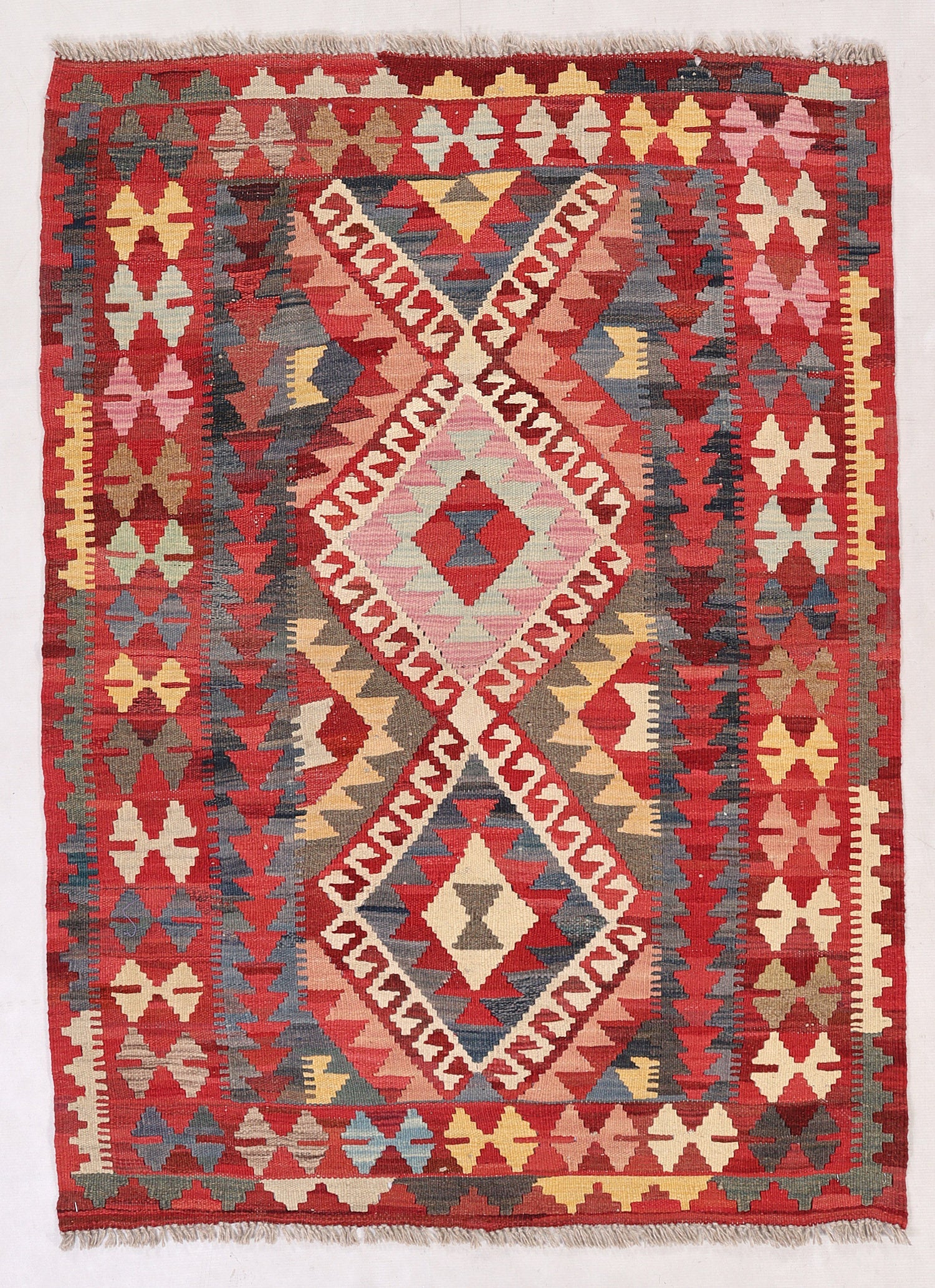 3' X 5'  Multy Handmade Veggie Dye Kilim Rug Rectangular