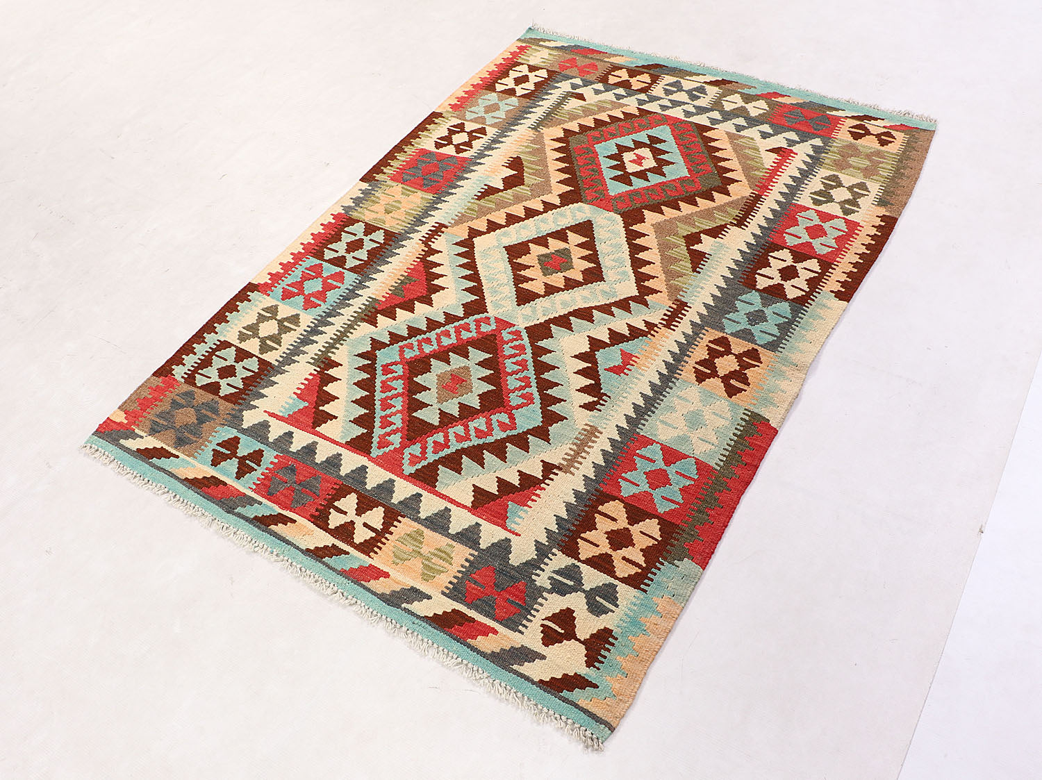3' X 5'  Multy Handmade Veggie Dye Kilim Rug Rectangular