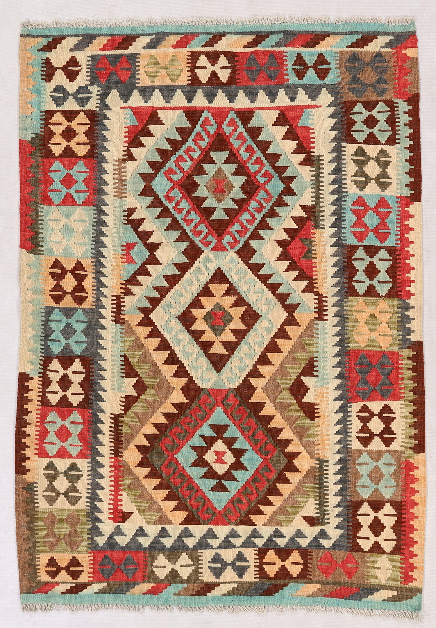3' X 5'  Multy Handmade Veggie Dye Kilim Rug Rectangular