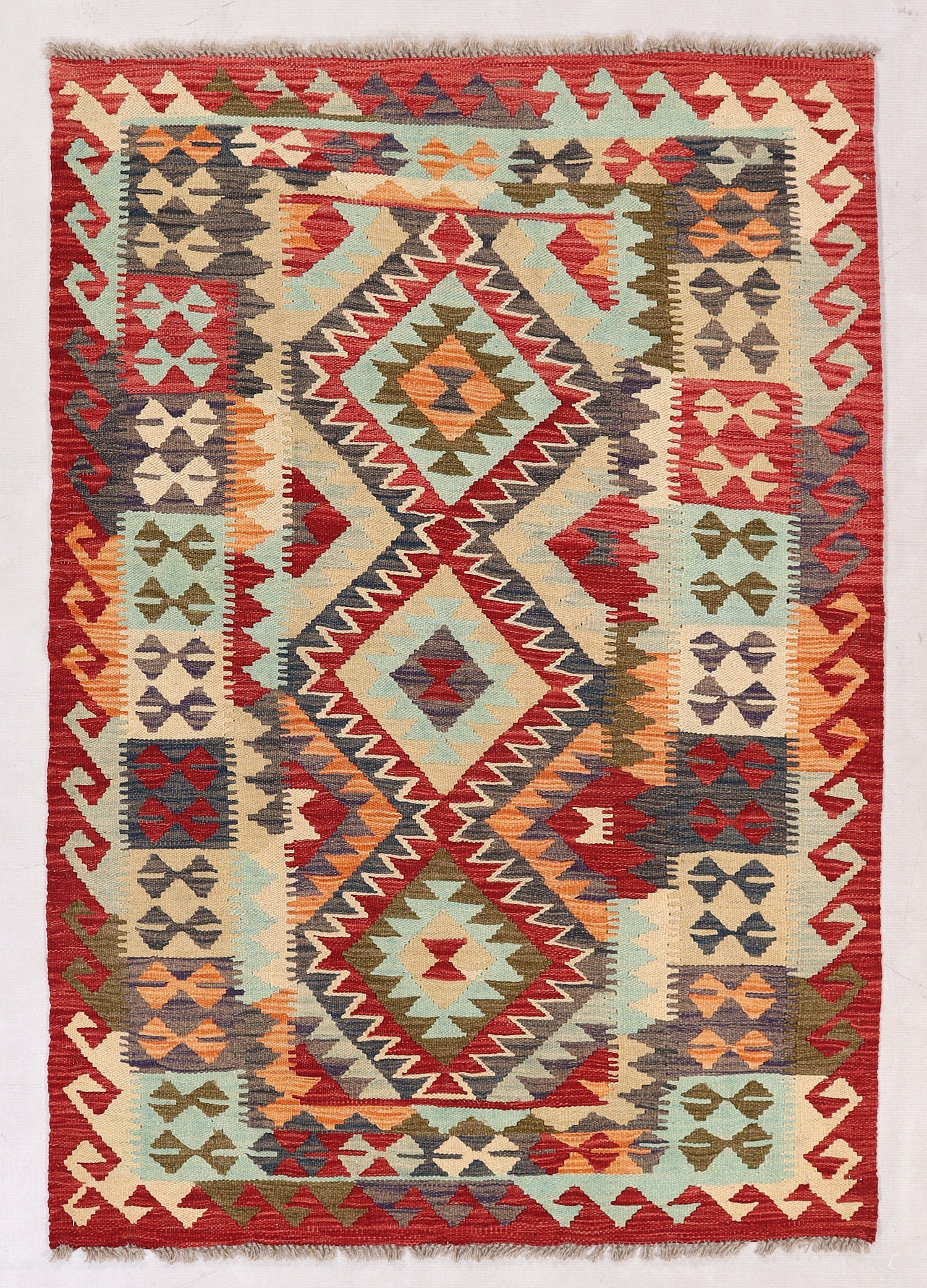 3' X 5'  Multy Handmade Veggie Dye Kilim Rug Rectangular