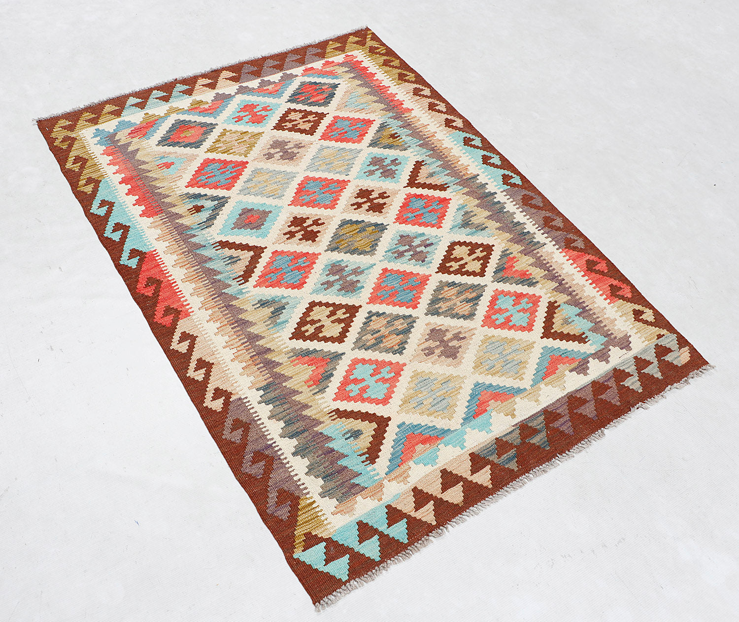 3' X 5'  Multy Handmade Veggie Dye Kilim Rug Rectangular