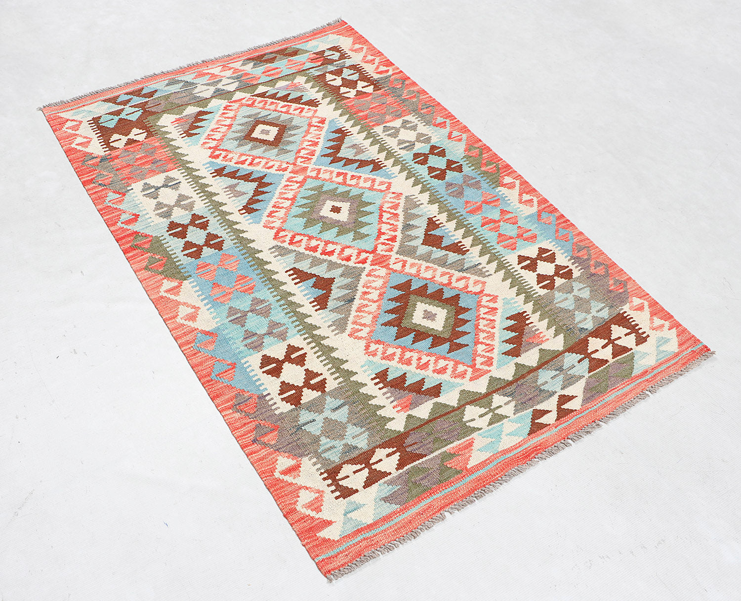3' X 5'  Multy Handmade Veggie Dye Kilim Rug Rectangular