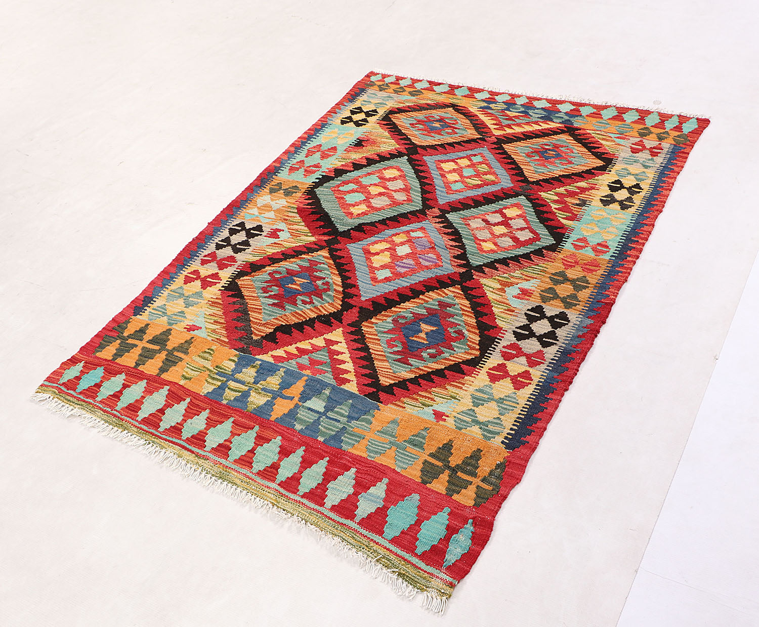 3' X 5'  Multy Handmade Veggie Dye Kilim Rug Rectangular