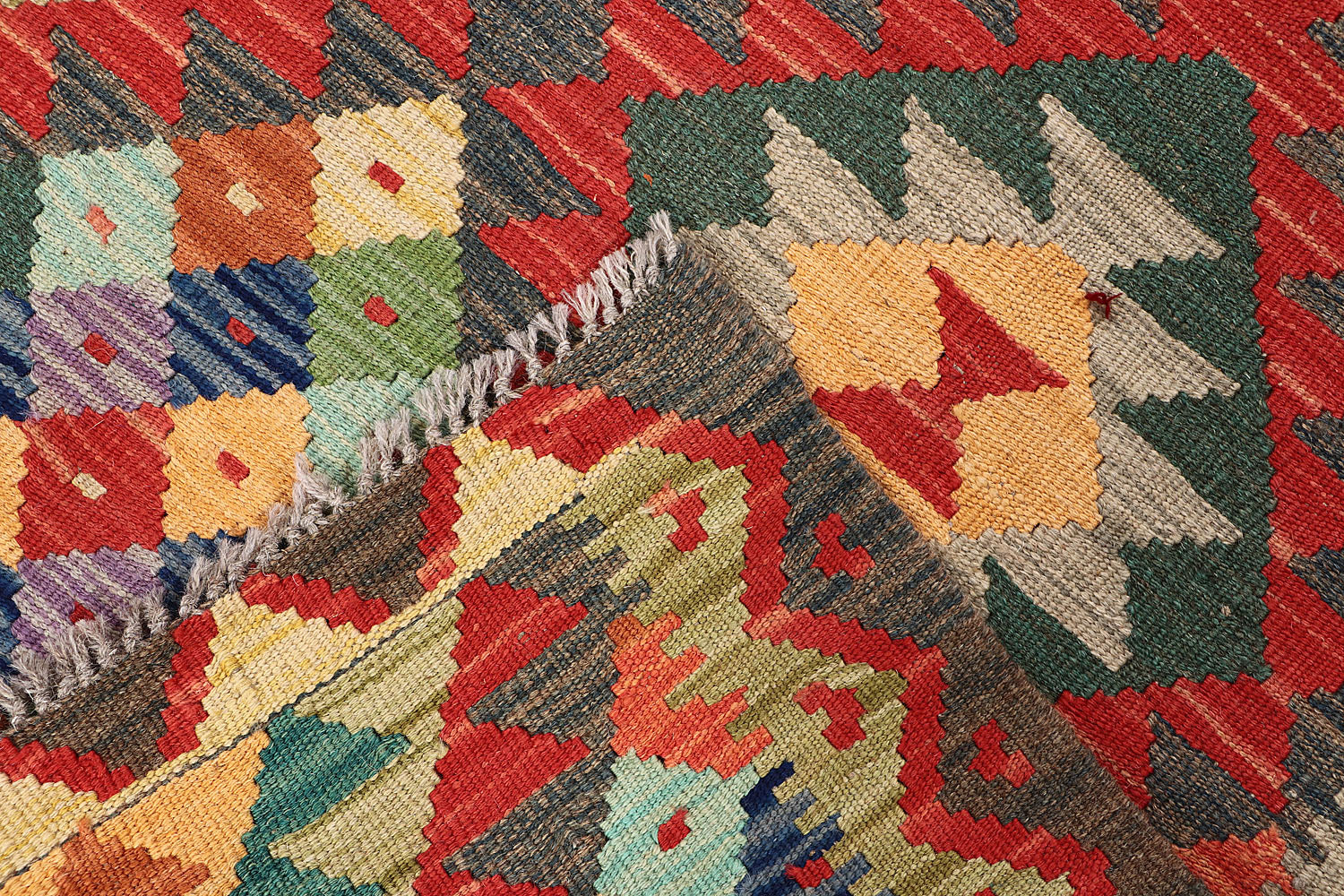 3' X 5'  Multy Handmade Veggie Dye Kilim Rug Rectangular