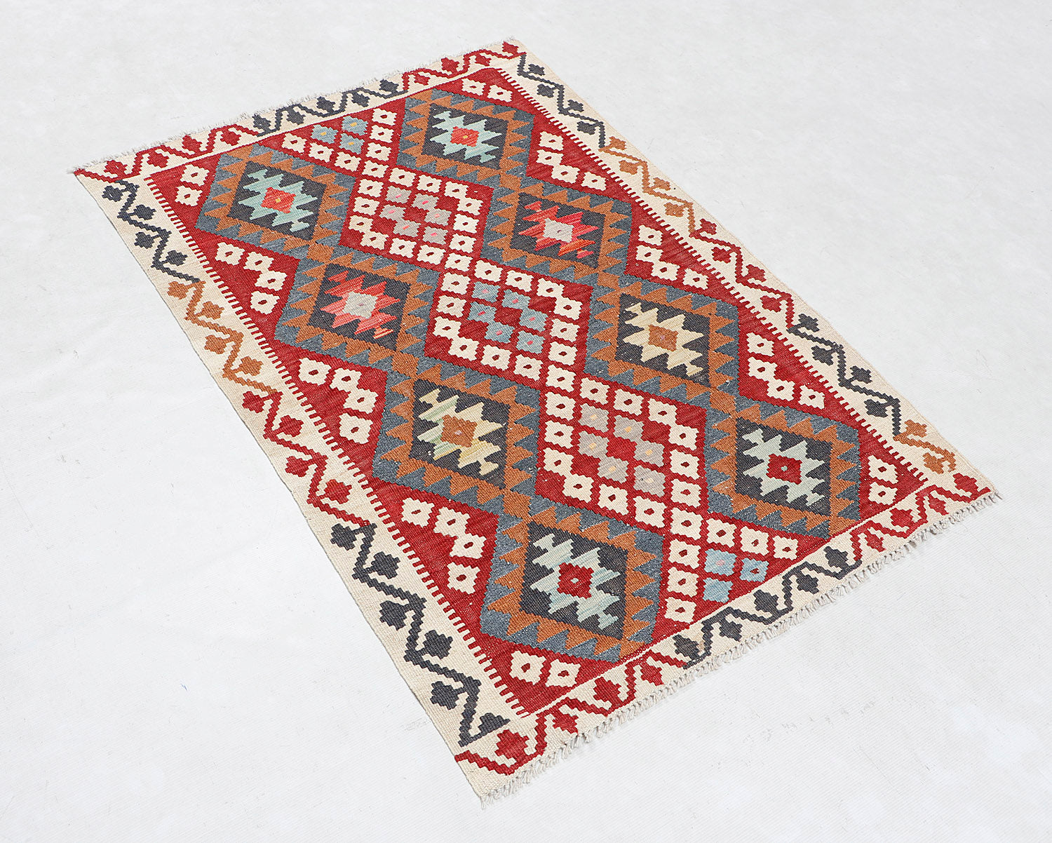 3' X 5'  Multy Handmade Veggie Dye Kilim Rug Rectangular