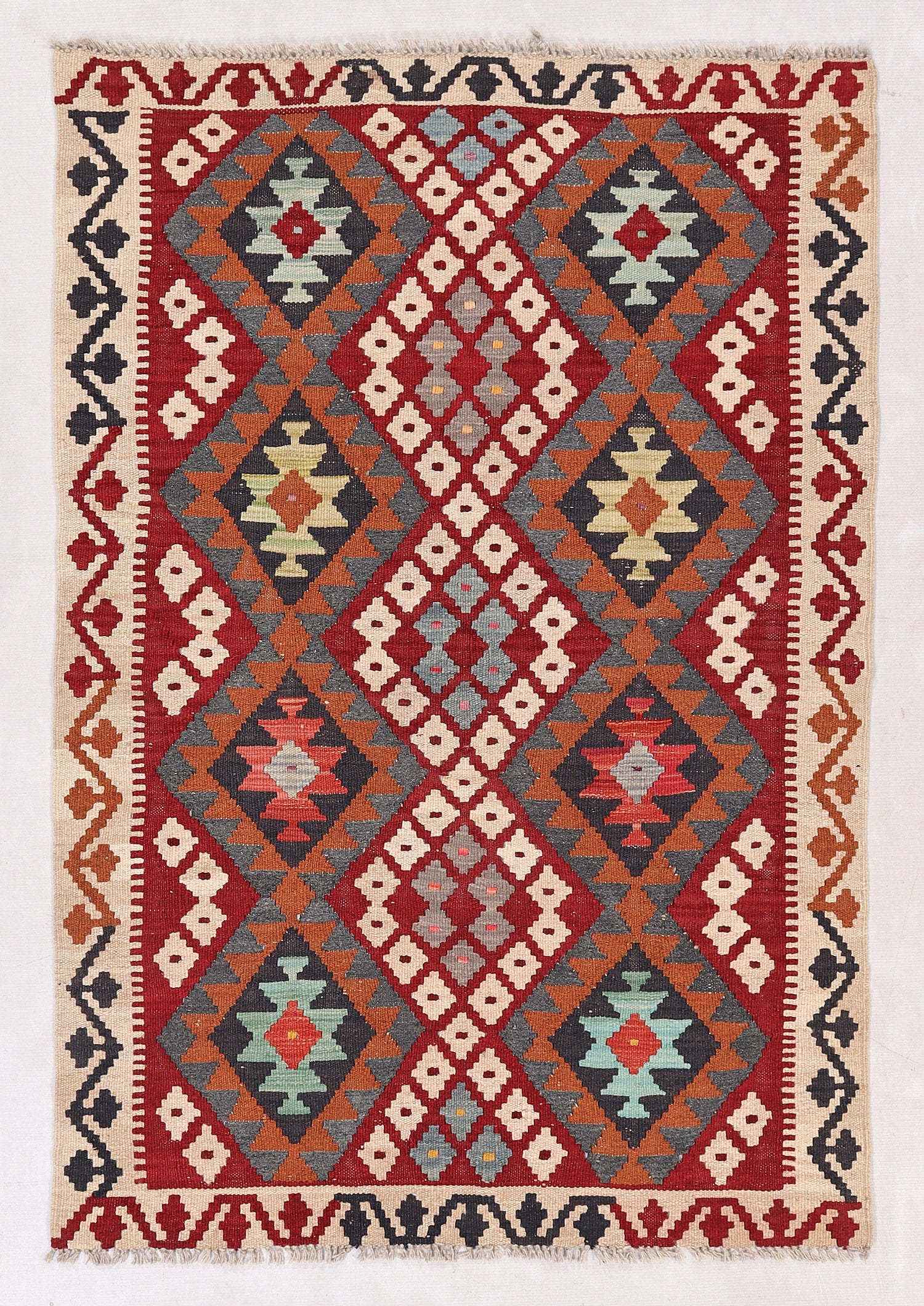 3' X 5'  Multy Handmade Veggie Dye Kilim Rug Rectangular