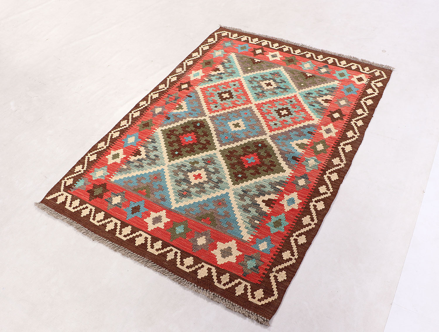 3' X 5'  Multy Handmade Veggie Dye Kilim Rug Rectangular